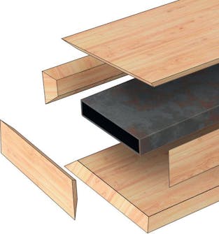 Svævende trapper: Brædderne er skåret Svævende trapper: Brædderne er skåret